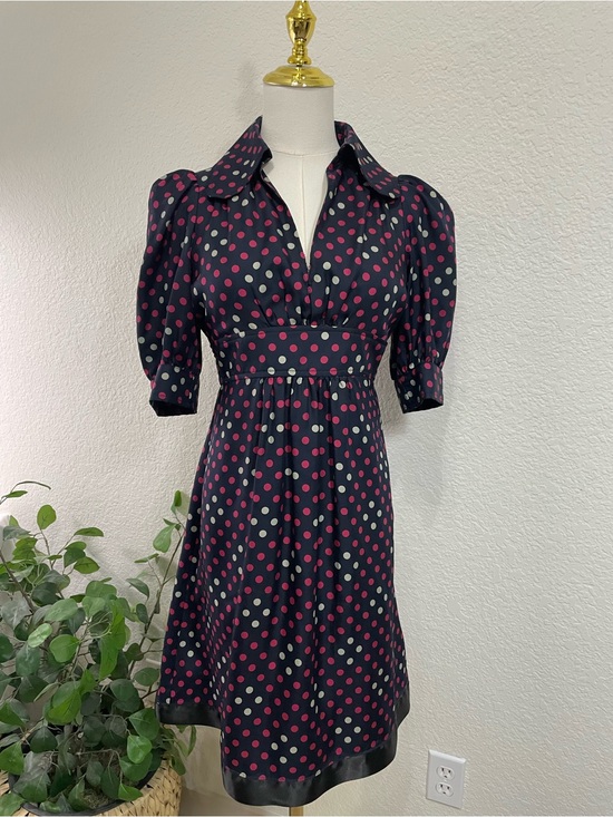Betsey Johnson Dresses & Skirts - Betsey Johnson 100% Silk Polka Dot Dress Size 4